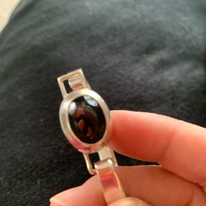 Sterling silver and smoky quartz bracelet